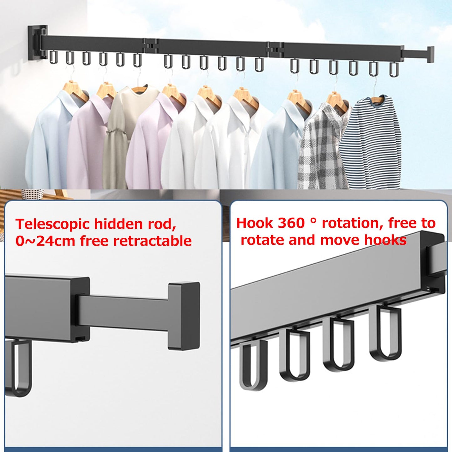 Foldable Clothes Drying Rack Wall Mounted