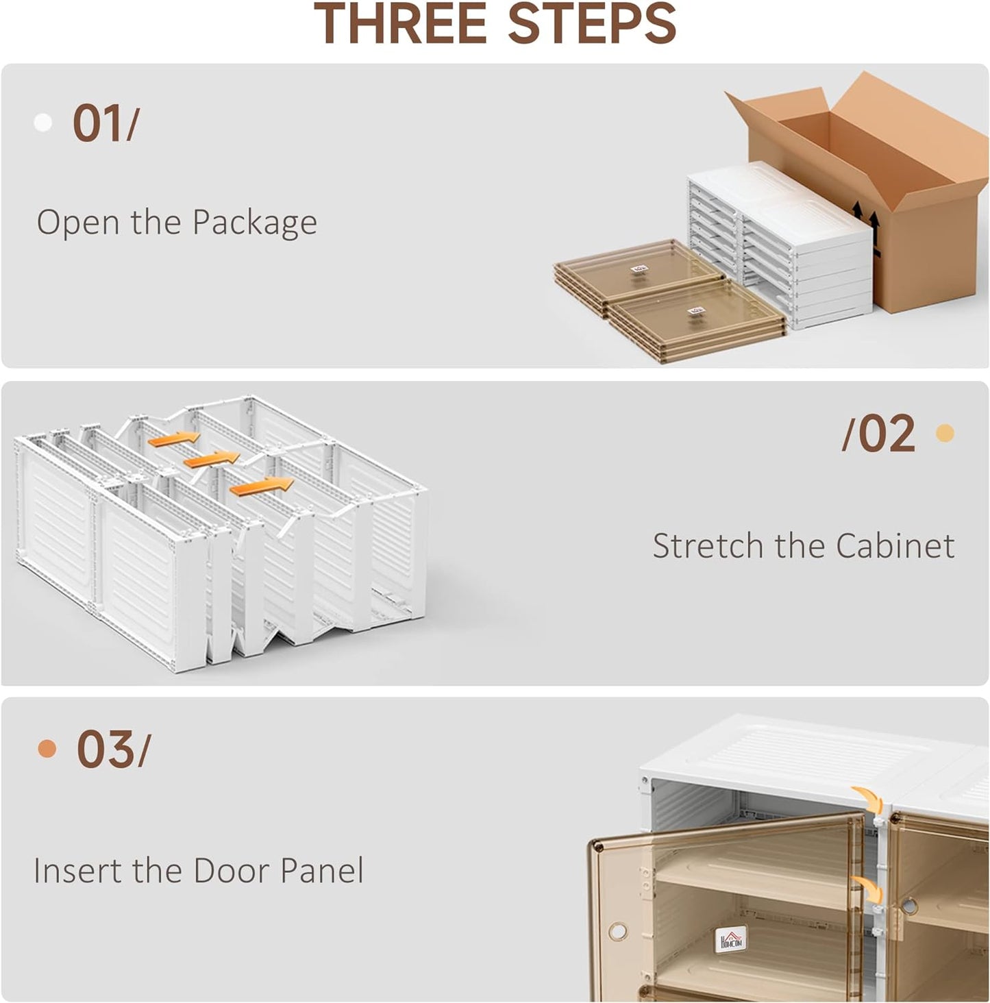 Portable Folding Storage Organizer Cabinet