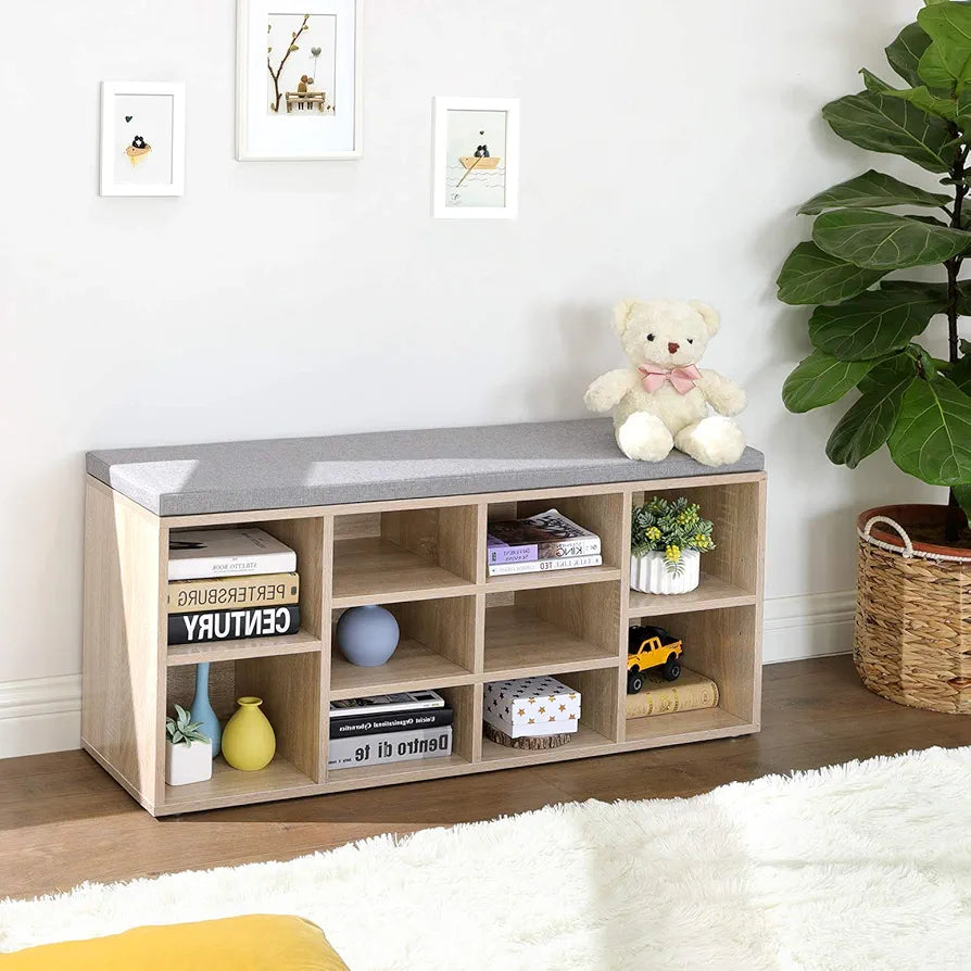 VASAGLE Shoe bench cabinet, 10 compartments