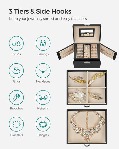 SONGMICS 3-Tier Jewellery Box