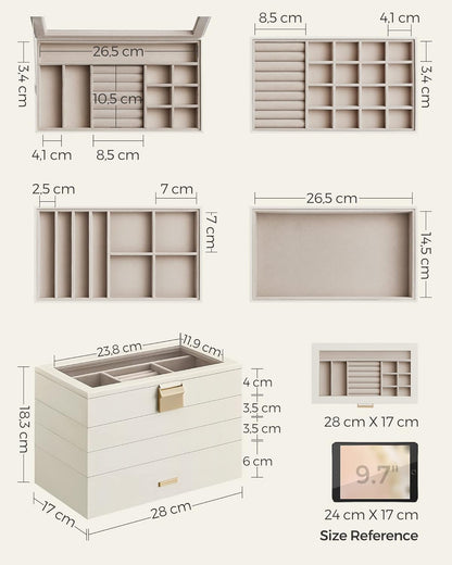 SONGMICS Stackable Jewellery Trays