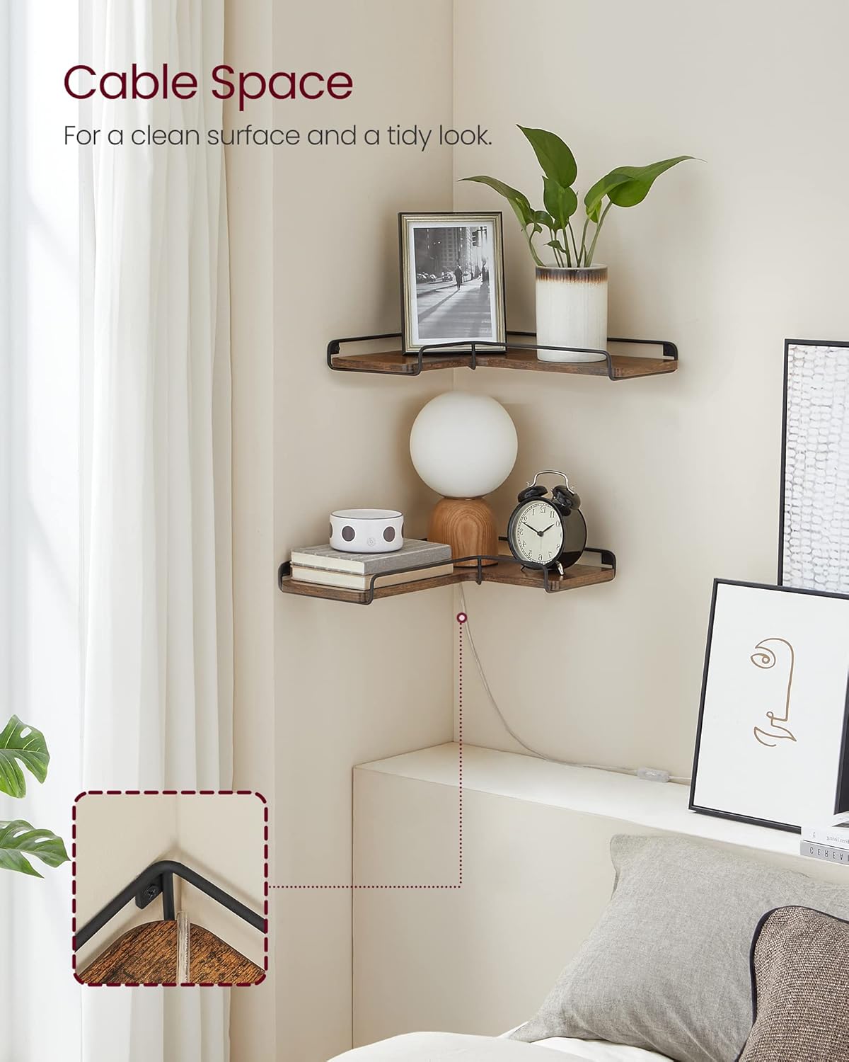 VASAGLE Floating Shelves, Set of 2 LLS831B01