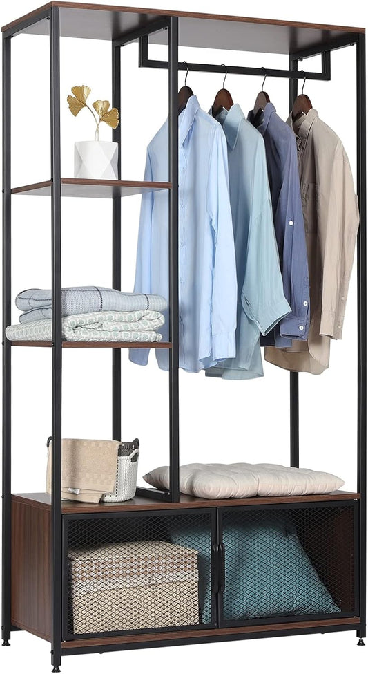WOLTU Coat Rack with Storage Compartment