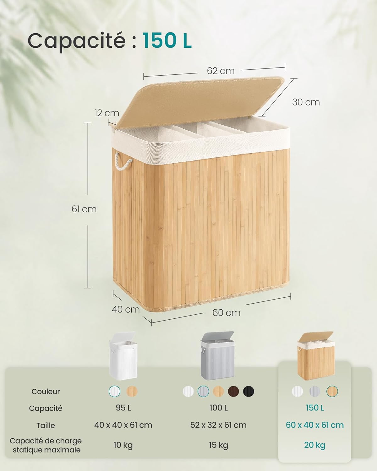 SONGMICS Laundry Basket LCB091N01V2