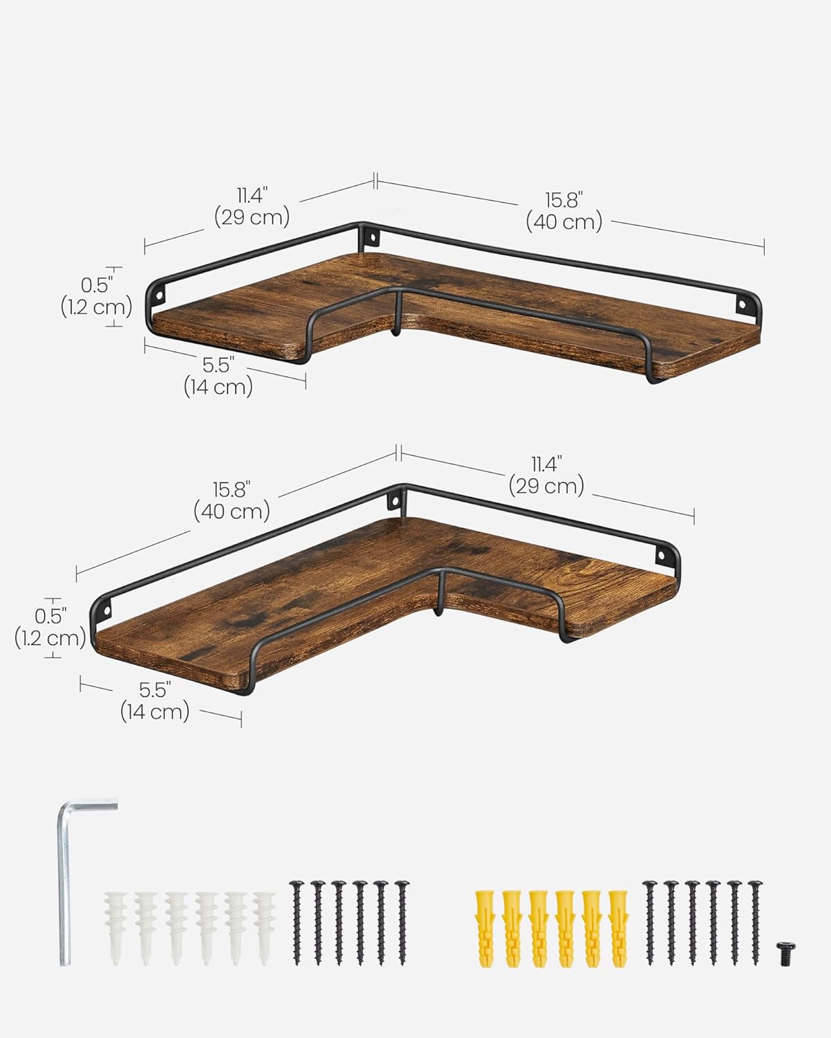 VASAGLE Floating Shelves, Set of 2 LLS831B01