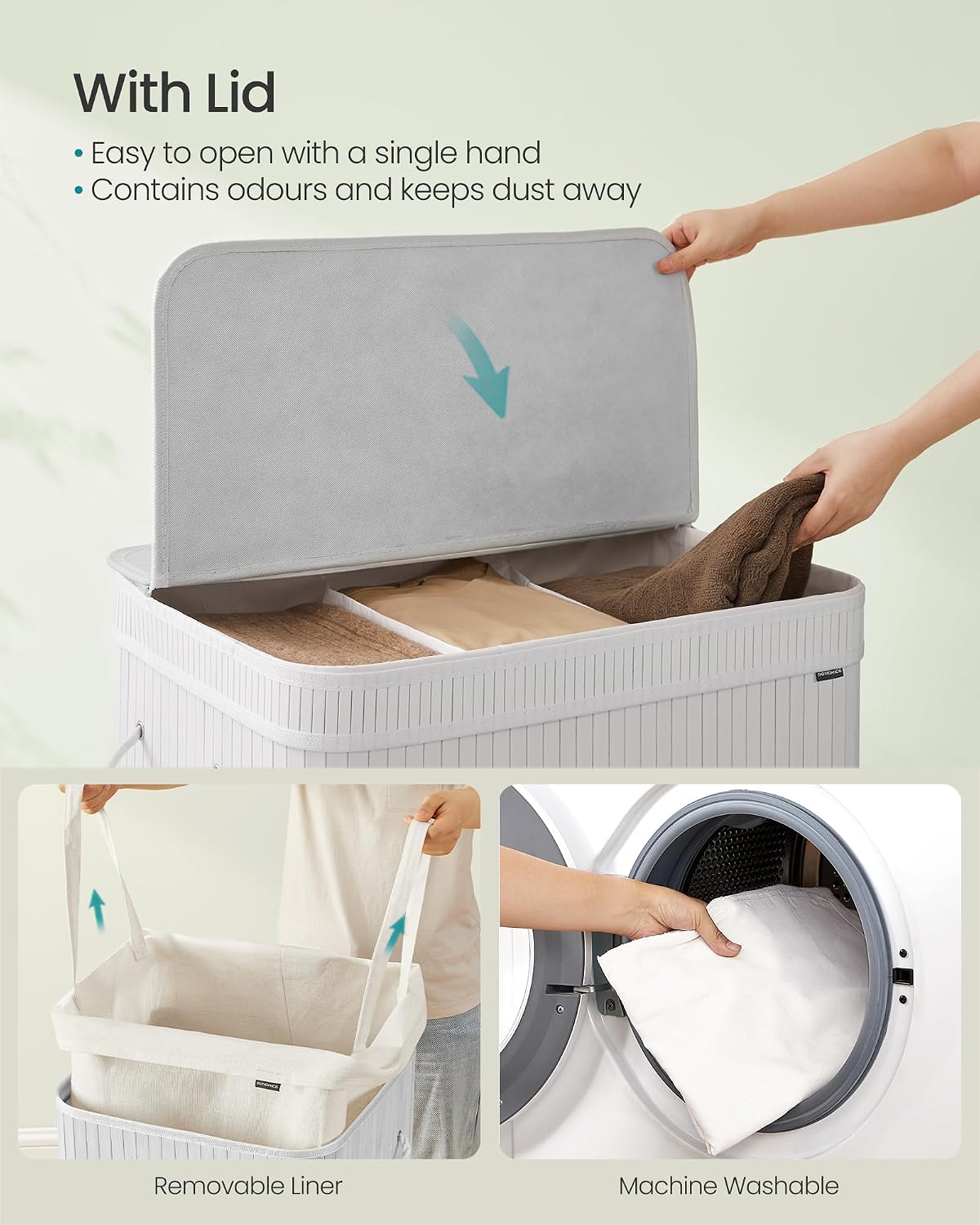 SONGMICS Laundry Hamper with Lid