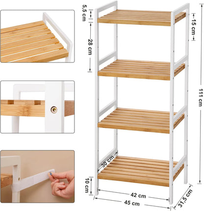 SONGMICS 4-Tier Bamboo Storage Rack