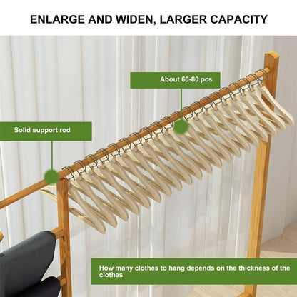 Bamboo Coat Clothes Rack Stand