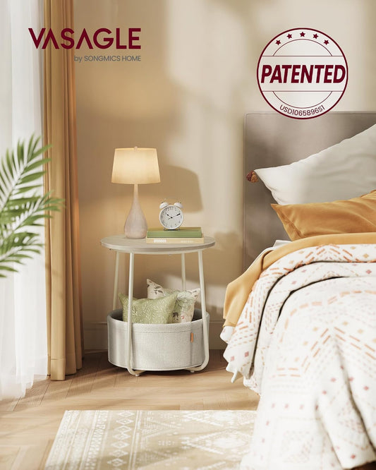 VASAGLE Small Round Side End Table