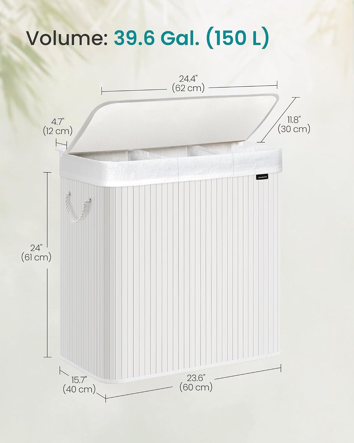SONGMICS Laundry Basket LCB091W01V1