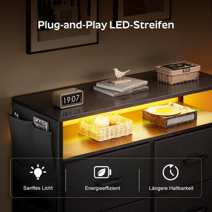 HLONONE Chest of Drawers with LED 320180BK
