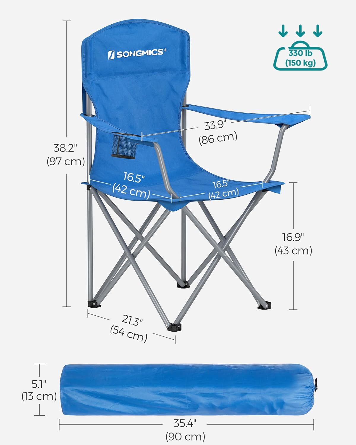 SONGMICS Set of 2 Folding Camping Chairs