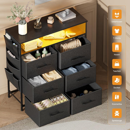 HLONONE Chest of Drawers with LED 320180BK