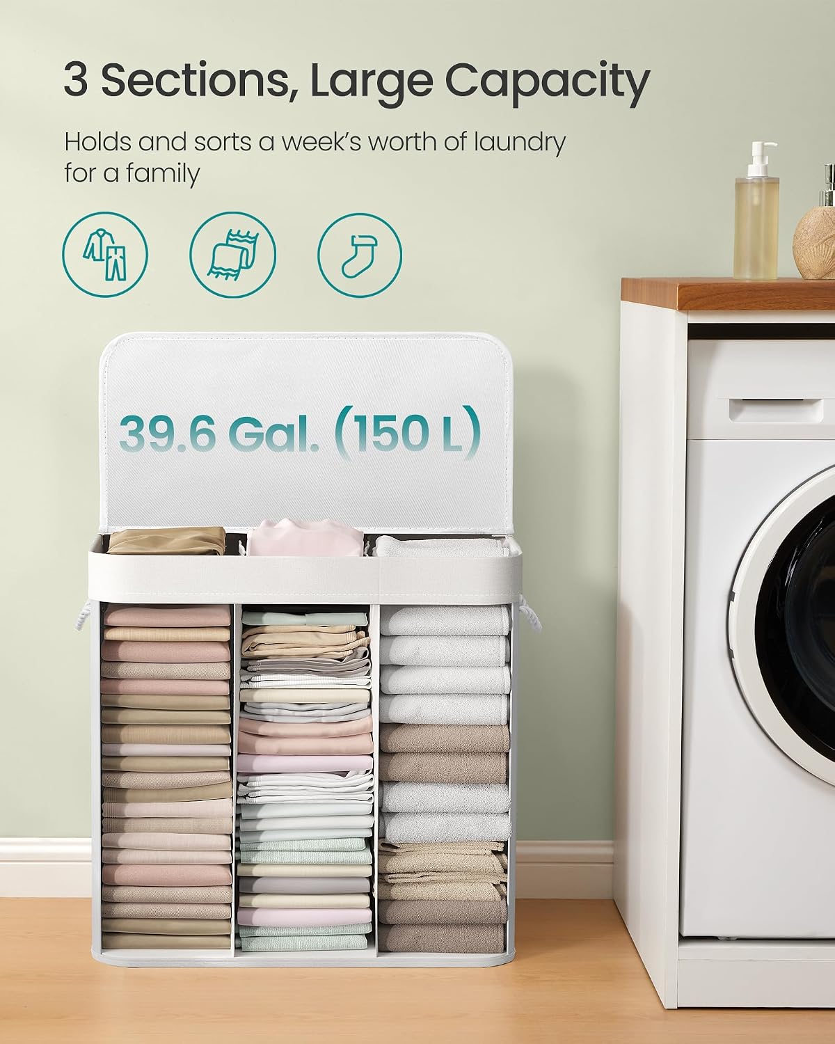 SONGMICS Laundry Basket LCB091W01V1