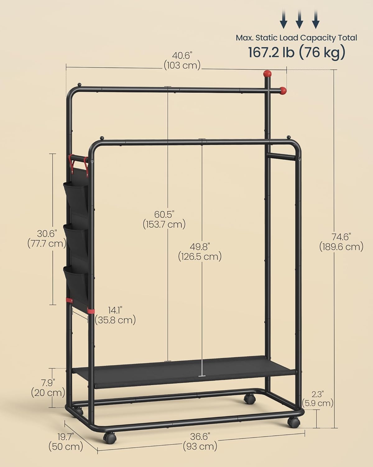 SONGMICS HOME Clothes Rail HSR171B01