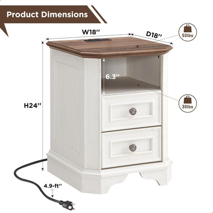 T4TREAM Vintage Nightstand VSC18ST-ROWAW