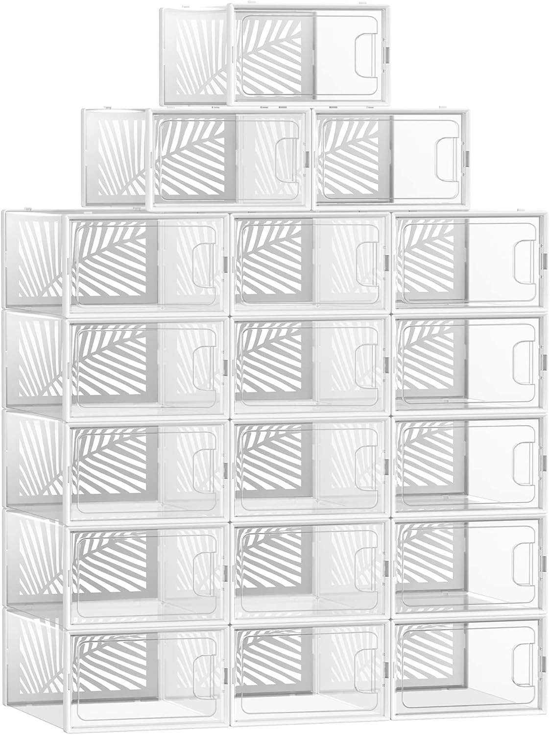 SONGMICS Clear Shoe Boxes, Set of 18