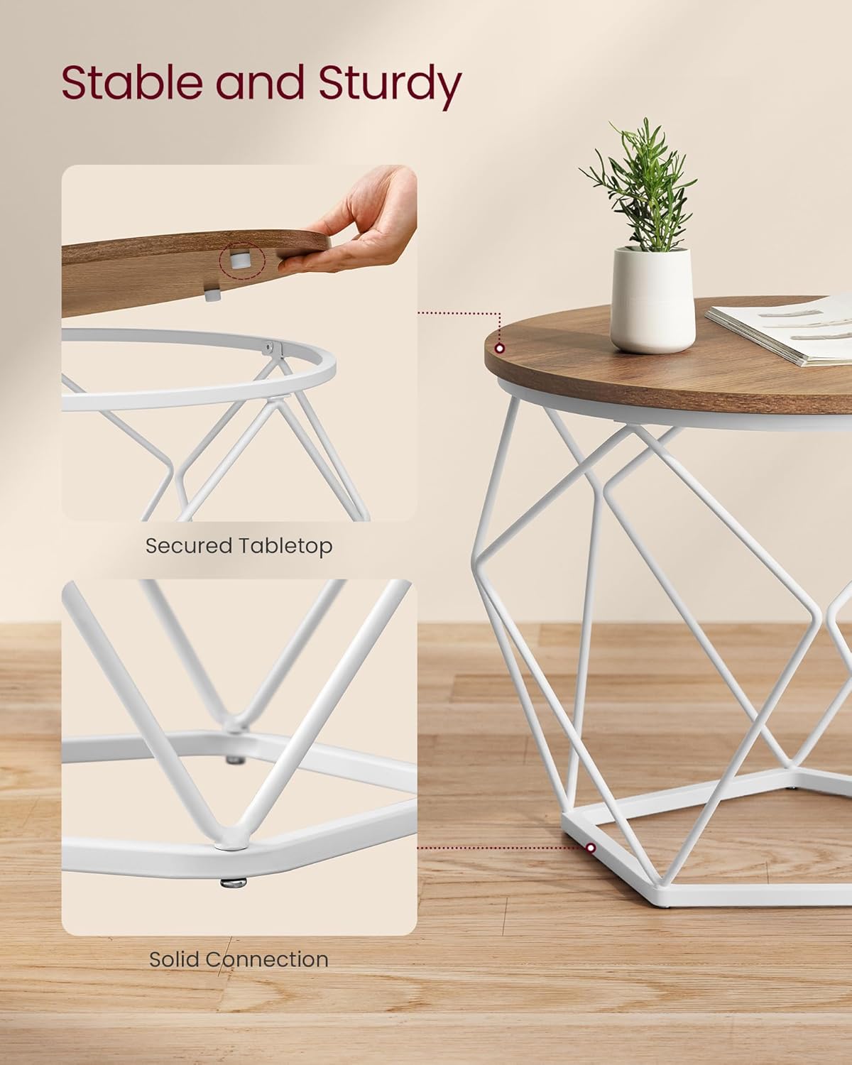 VASAGLE SET OF 2 Round Coffee Table