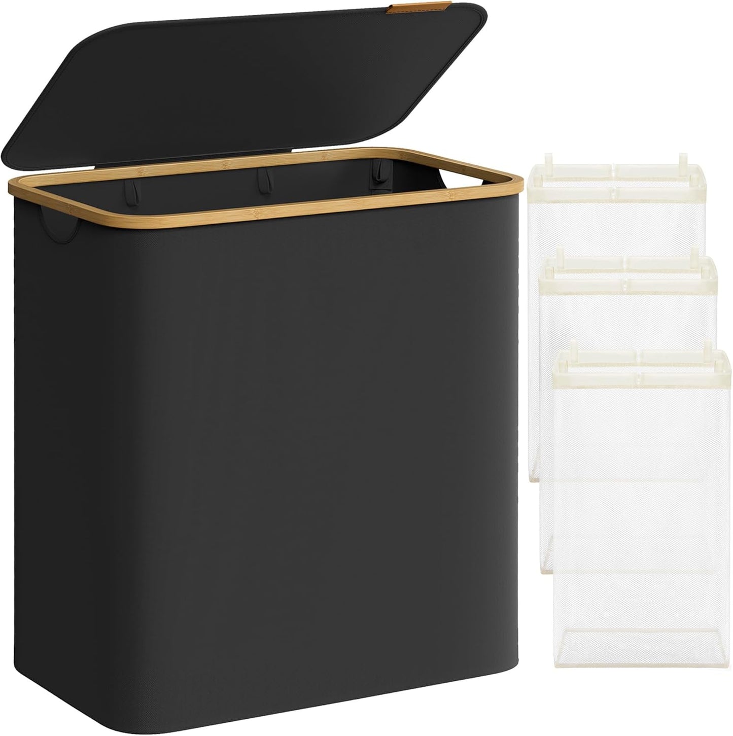 SONGMICS Laundry Basket with 3 Compartments LCB515B01V1