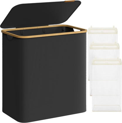 SONGMICS Laundry Basket with 3 Compartments LCB515B01V1