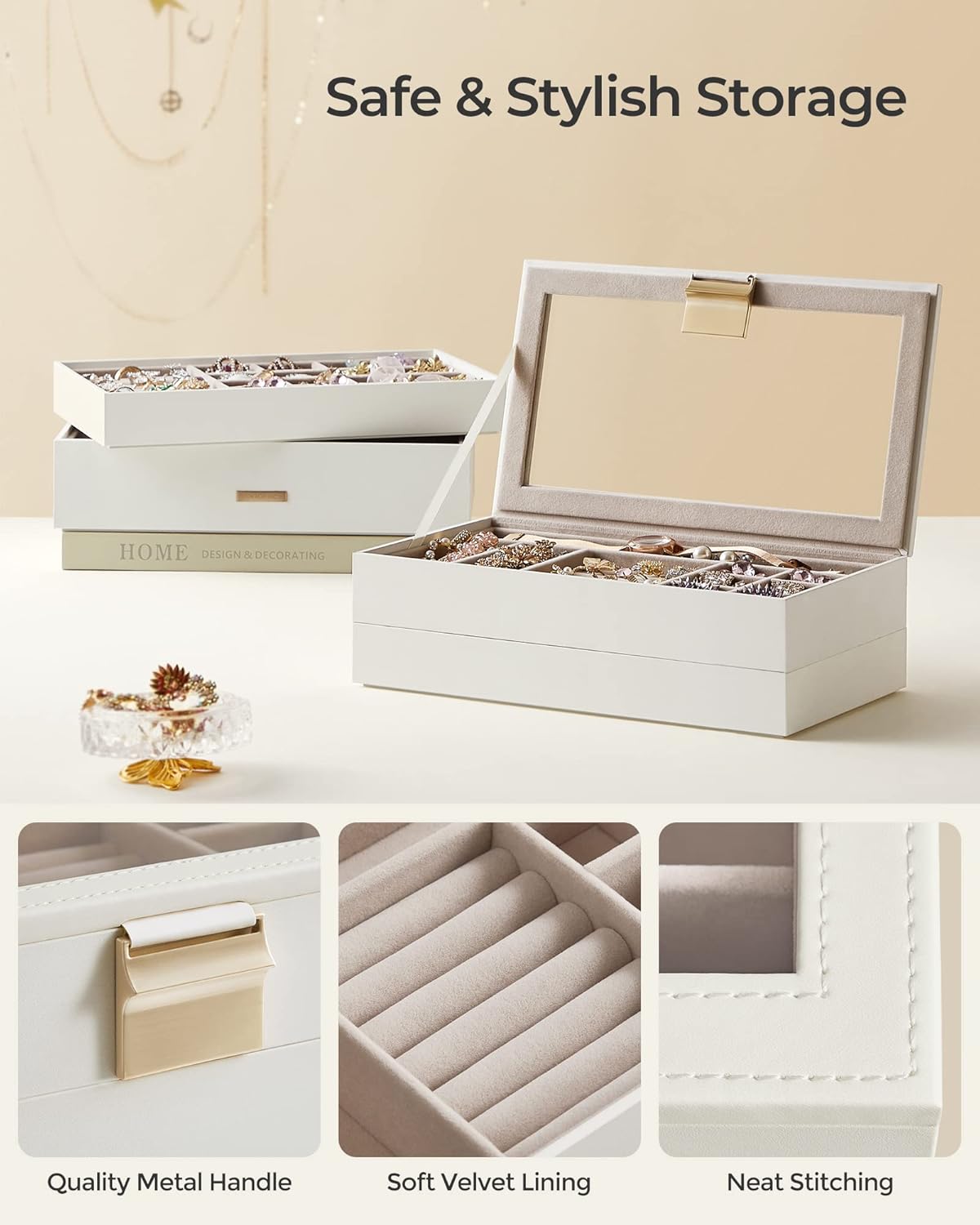 SONGMICS Stackable Jewellery Trays