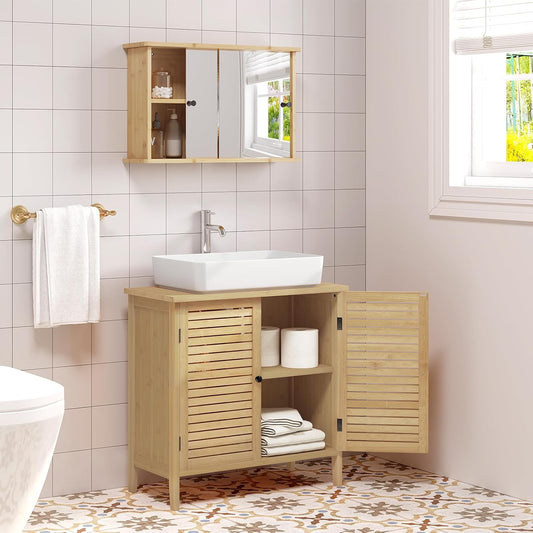 EUGAD Bamboo Standing Sink Cabinet