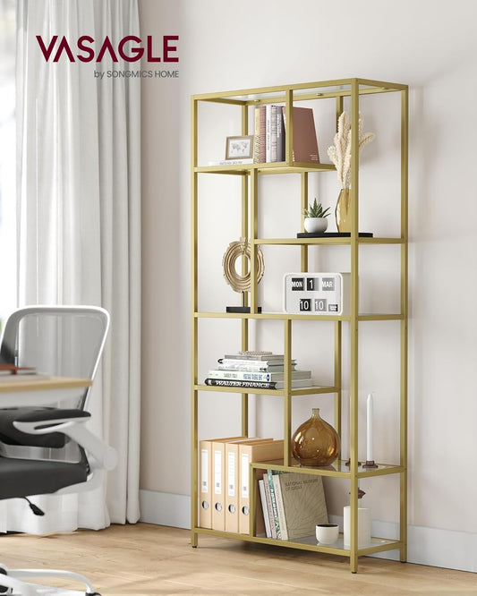 VASAGLE Bookshelf, 6-Tier Tall Bookcase Shelves