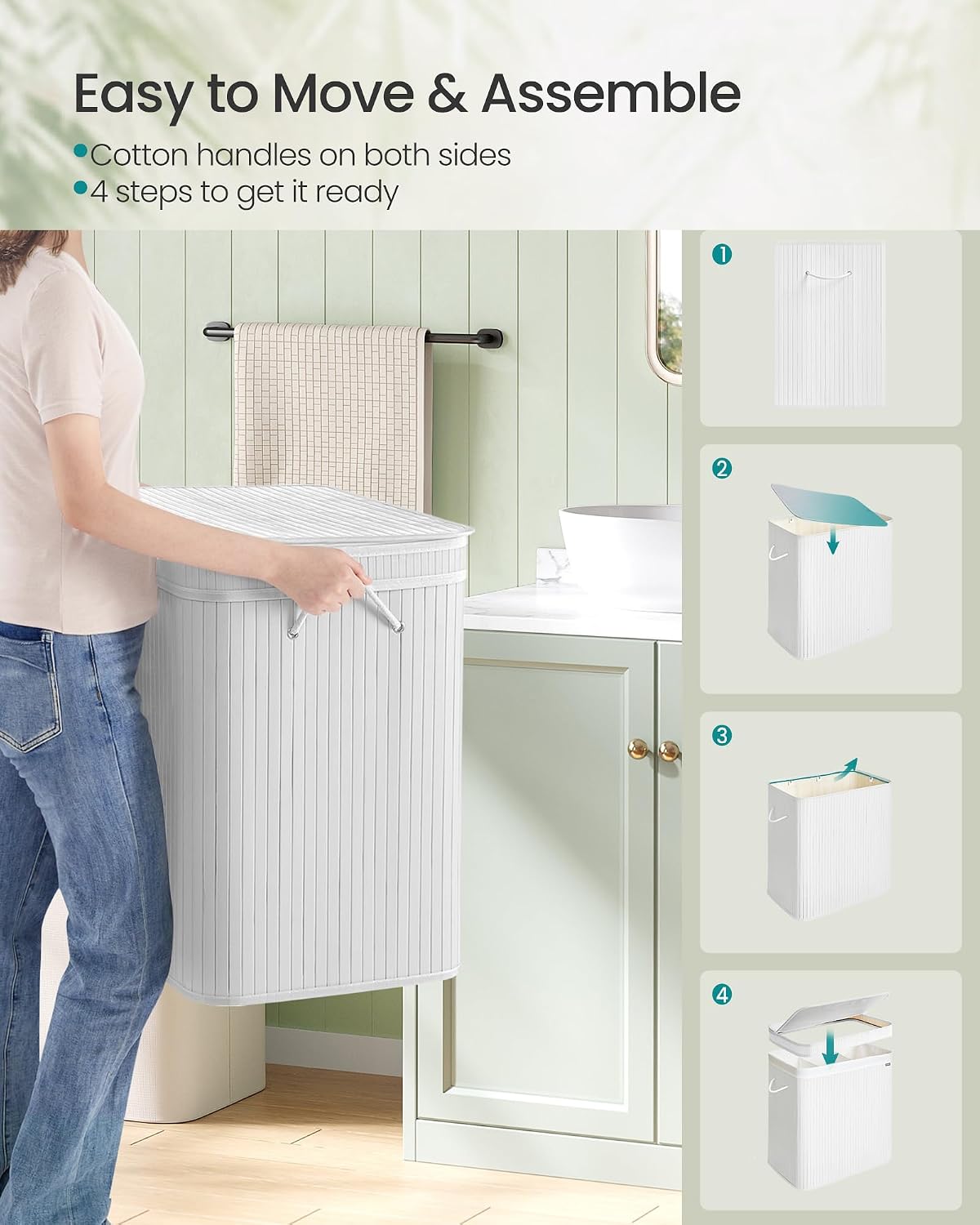 SONGMICS Laundry Hamper with Lid