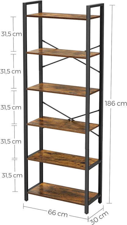 VASAGLE 6 Tier Bookcase Shelves