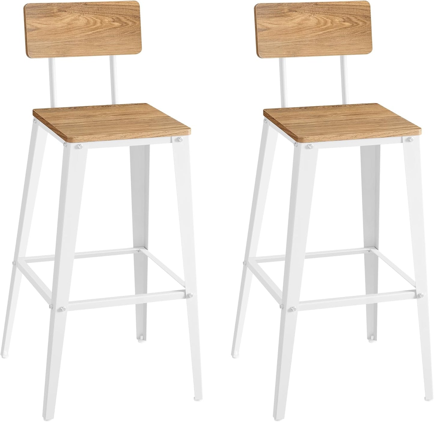 VASAGLE Set of 2 Bar Stools Kitchen Chairs