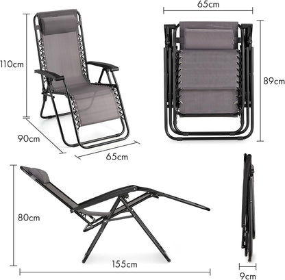 VonHaus Zero Gravity Chairs Set of 2