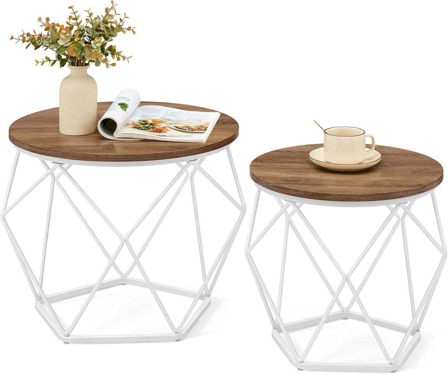 VASAGLE SET OF 2 Round Coffee Table