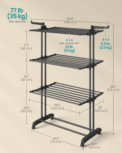 SONGMICS Large Clothes Airer LLR701B01V2