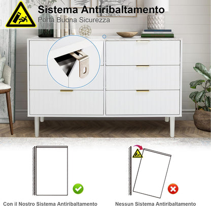 Sideboard, Chest of Drawers HKBFDC016WH0CJ
