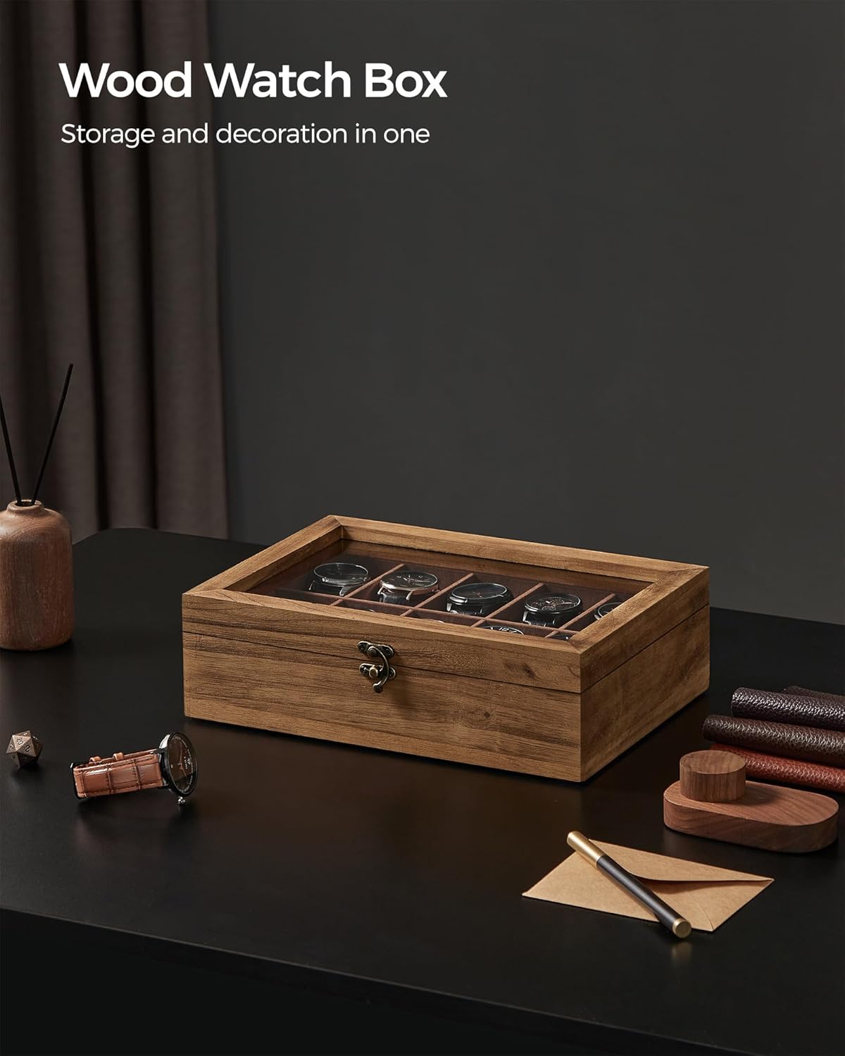 SONGMICS Watch Box with 10 Slots