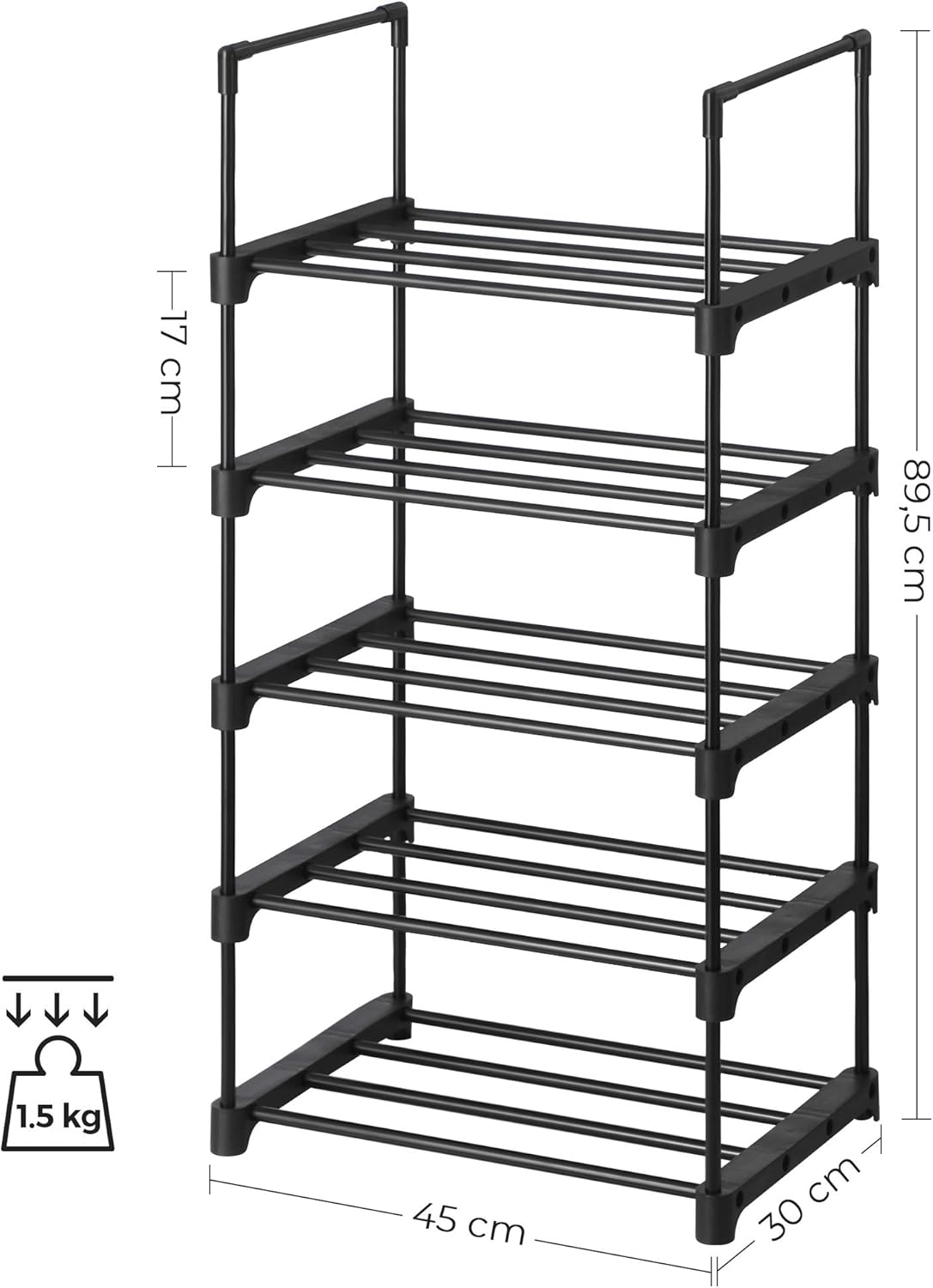 SONGMICS 5-Tier Shoe Rack Set of 2