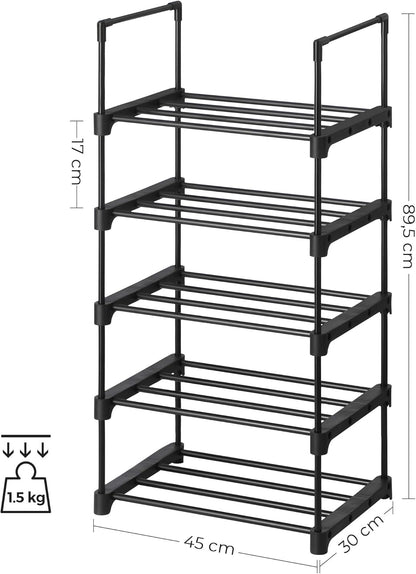 SONGMICS 5-Tier Shoe Rack Set of 2