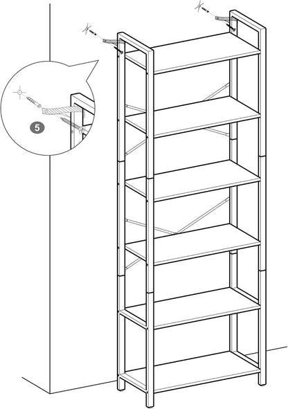 VASAGLE 6 Tier Bookcase Shelves