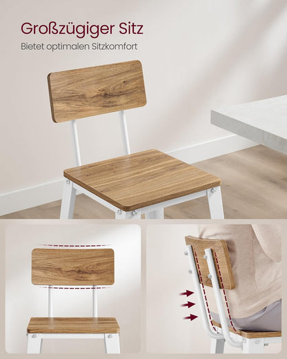 VASAGLE Set of 2 Bar Stools Kitchen Chairs