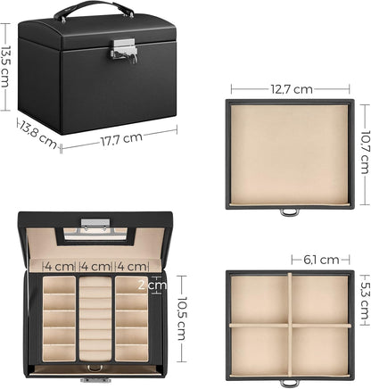 SONGMICS 3-Tier Jewellery Box