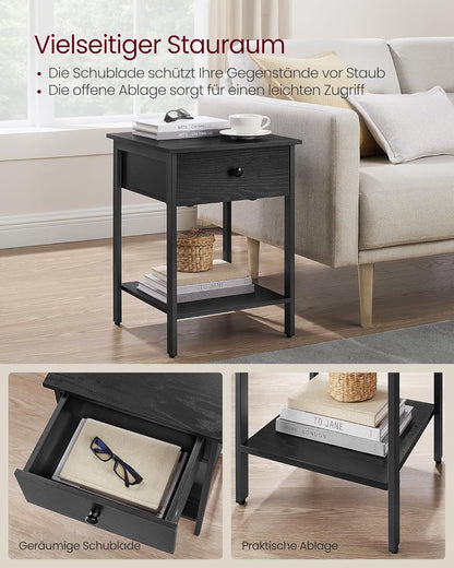 VASAGLE Set of 2 Bedside Table