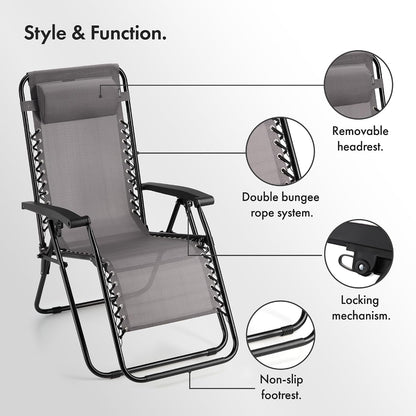 VonHaus Zero Gravity Chairs Set of 2