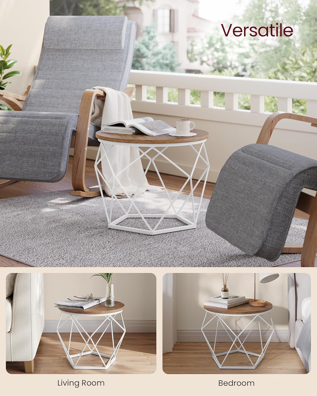 VASAGLE SET OF 2 Round Coffee Table