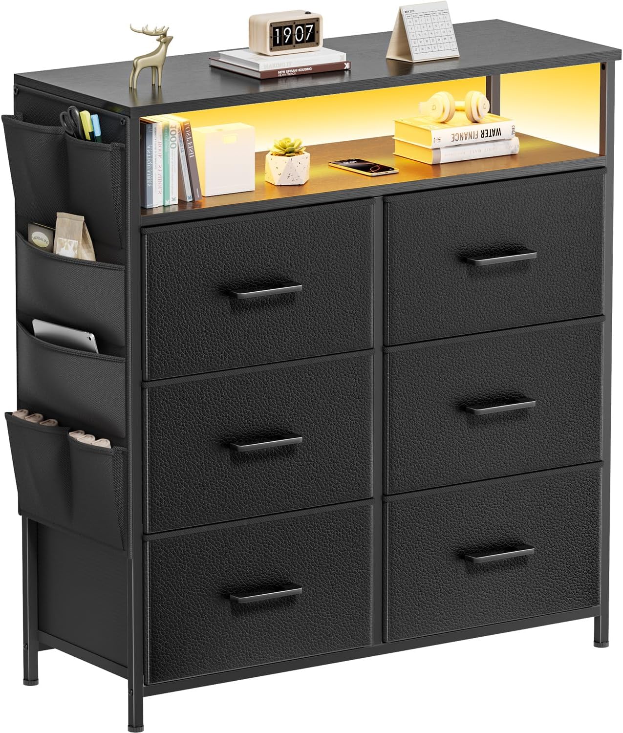 HLONONE Chest of Drawers with LED 320180BK