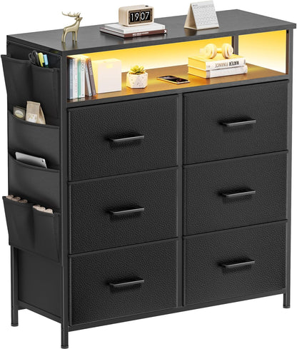 HLONONE Chest of Drawers with LED 320180BK