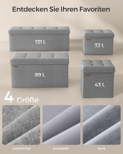 SONGMICS Stool with Storage Space LSF47G