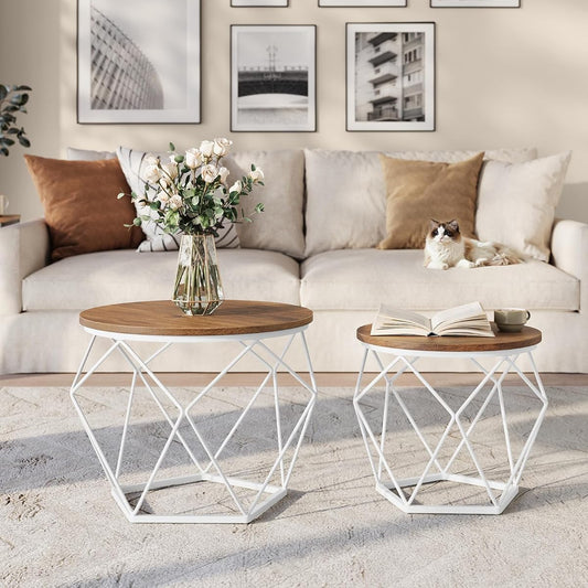VASAGLE SET OF 2 Round Coffee Table