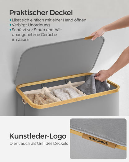 SONGMICS Laundry Basket with Lid LCB515G01V1