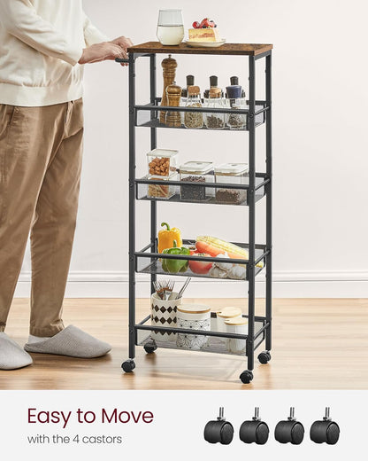 VASAGLE 5-Shelf Trolley