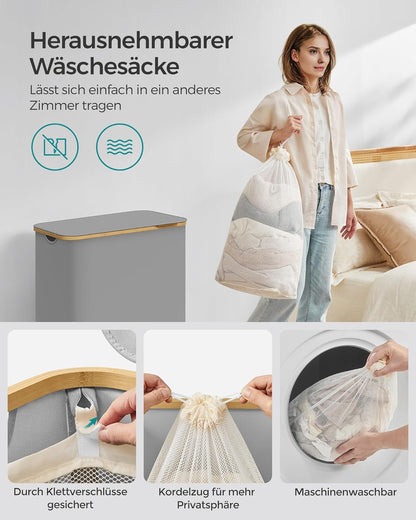 SONGMICS Laundry Basket with Lid LCB515G01V1